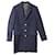 Manteau à boutonnage simple Ami Paris en laine bleu marine  ref.776998