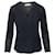 Sandro Paris V-Neck Pleated Long Sleeve Top in Black Cotton   ref.777085