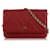 Wallet On Chain Cartera de caviar rojo Chanel con cadena Roja Cuero  ref.777132
