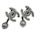 Silver Chanel CC Earrings Silvery Metal  ref.777790