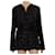Jaqueta Chanel em lã preta com xadrez branco Preto  ref.777984