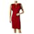 Chanel Sammlerstück Paris / DALLAS Laufstegkleid Rot Tweed  ref.778307
