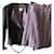 Chanel 2000 RUNWAY COCO LOGO SUIT Brown Black Purple Silk Cashmere Polyamide  ref.778311