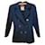 Chanel Pronto para vestir 1993 COLEÇÃO BLAZER DE LÃ Azul escuro Seda  ref.778331