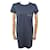 Hermès NEW HERMES TSHIRT DRESS POCKET EMBROIDERED BIT PATTERN NAVY BLUE COTTON DRESS  ref.778538