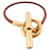 Hermès NEW HERMES GLENAN BRACELET 17 CM METAL GOLD & AND JEWEL BROWN LEATHER CORD  ref.778675