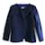 Giacca corsetto Giorgio Armani in broccato di seta Nero Blu navy  ref.778940