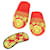 Bathrobe Slippers and Versace Mask Red Cotton  ref.779046