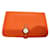 Hermès carteras Naranja Cuero  ref.779466