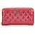 Chanel Portafoglio con cerniera trapuntata CC Rosa Pelle Pelle verniciata  ref.780050