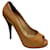 Fendi peeptoe heels with platform Caramel Leather  ref.780183