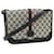 GUCCI GG Canvas Sherry Line Shoulder Bag Gray Red Navy 0011040551 Auth ro760 Grey Navy blue  ref.781636