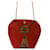 Cartier Red Printed Fabric Chain Clutch Bag Deerskin  ref.782189