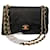 Timeless Solapa forrada Chanel Vinatage Negro Gold hardware Piel de cordero  ref.782624