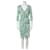 Diane Von Furstenberg DvF New Julian vestido envelope de seda, impressão limitada "Galho" Branco Verde  ref.783144