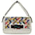 Bolso de hombro Fendi Baguette con cristales Blanco Cuero  ref.783561