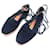 Hermès NINE HERMES ESPADRILLES LACE-UP SHOES IN NAVY BLUE SUEDE 36 SHOES  ref.784723