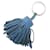 Hermès HERMES CARMEN KEYRING IN BLUE LAMB LEATHER POMPON HOLDER KEY RING  ref.784826