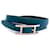 Hermès Blaugrünes, mit Behapi gefüttertes Tour-Armband PHW Leder  ref.785769