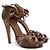 Trim Hermès Sandali in pelle marrone e pelle di serpente Beige