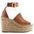 Chloé Sandali con zeppa espadrillas in pelle scamosciata marrone chiaro Chloe