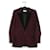 Blazer bordado de veludo/algodão Saint Laurent Borgonha e preto Vermelho Bordeaux  ref.787027