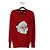 Markus Lupfer Rote Merinowolle mit Pailletten-Weihnachtsmann-Pullover