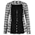 Jaqueta Chanel Houndstooth com botão frontal em acrílico preto e branco  ref.788355