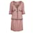 Conjunto de minivestido y chaqueta de bouclé rosa de Chanel Algodón  ref.788498