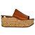Chloé Mules con zeppa in pelle Camille marrone