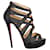 Christian Louboutin Balota Glitter Strippy Sandals Black Leather  ref.788506