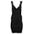 Herve Leger Mini-robe bandage à col en V en cupro noir Fibre de cellulose  ref.788515