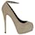Giuseppe Zanotti Taupe Suede Platform Pumps with Ankle Closure Brown Beige  ref.788569