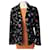 KENZO TRENDY FLORAL JACKET WOOL CLOTH TASSELS T 40 Black  ref.789239
