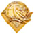 Hermès Lenço de Seda Hermes Gold Cosmos Dourado Pano  ref.789517