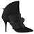 Stivaletto Fausto Puglisi In Camoscio Nero Con Pieghe In Raso E Fiocco