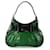 Gucci lona revestida verde e acabamentos em couro preto Dialux Queen bolsa Hobo média  ref.789822