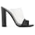Céline Celine Black Leather and PVC Block Heel Mules Plastic  ref.789869