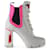 Prada Chunky White and Neon Pink Lace-up Ankle Boots Leather Pony-style calfskin  ref.789909