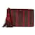 Pochette Anya Hindmarch à rayures rouges Cuir Marron  ref.790738