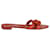 2.55 Chanel gefütterte Kamelien-Sandalen mit Riemen Rot Leder  ref.790777