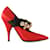 Prada Red Satin Embellished Pointy Toe Pumps  ref.790838