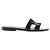 Hermès Hermes Schwarzes Lackleder Oran Flat Slides
