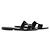 Hermès Hermes Schwarzes Lackleder Oran Flat Slides - vista 2