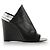 Balenciaga Sandali con zeppa in pelle nera e bianca