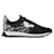 Fendi Black And Navy Suede/Leather Granite Runner Spike Sneakers  ref.790920