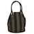 Pequin FENDI Pecan Canvas Hand Bag Khaki Black Auth 35726 Cloth  ref.791301