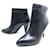 Céline NEW CELINE SHOES TRIANGLE ANKLE BOOTS WITH HEELS 37 BLACK LEATHER BOOTS SHOES  ref.791478