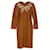 Verziertes Kleid von Christian Dior Braun Wolle  ref.791992