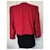 YVES SAINT LAURENT RIVE GAUCHE SAMT-COUTURE-JACKE MIT RELIEF-KNÖPFEN T 44 Rot  - Ansicht 5